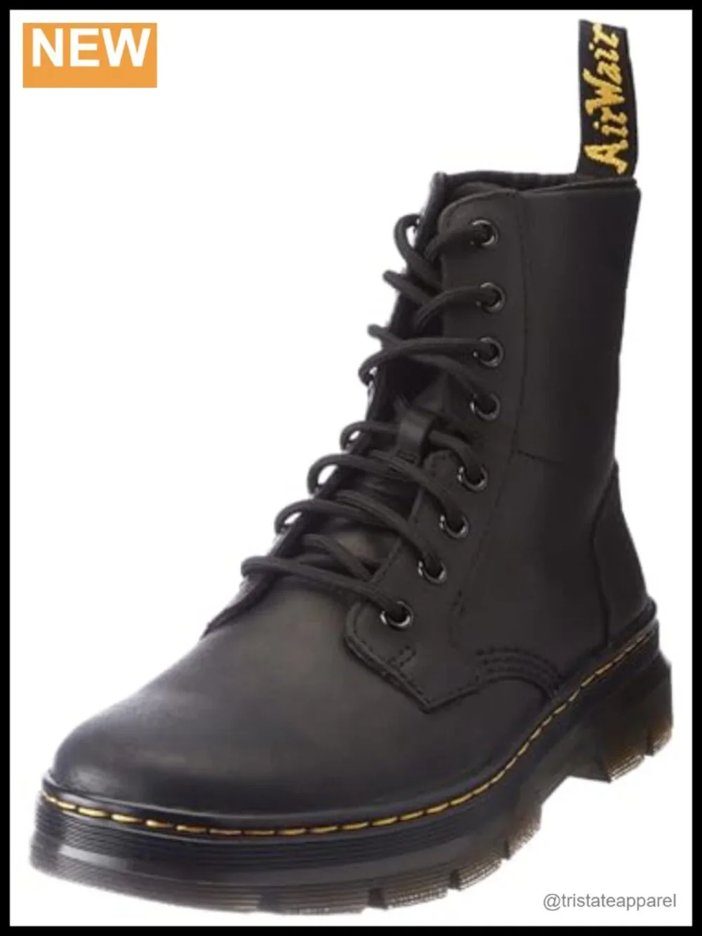 Dr Martens Unisex Combs Leather Ankle Boots Lace Up Block Heel